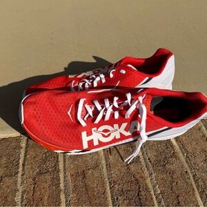 Hoka One One Rocket X (men’s size 12) Red and Black (used around 50 miles max).